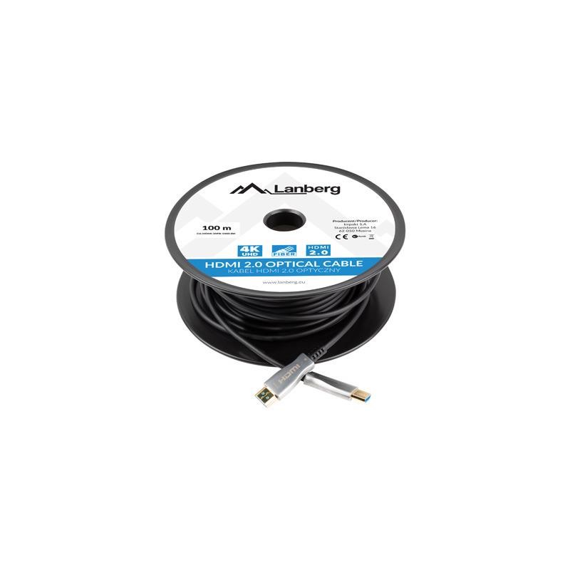 Kabel HDMI Lanberg M/M v2.0 100m czarny optyczny AOC | PartsPC.pl