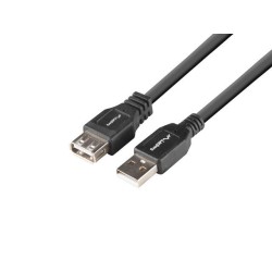 Przedłużacz USB-A Lanberg M/F 2.0 1m czarny box | PartsPC.pl