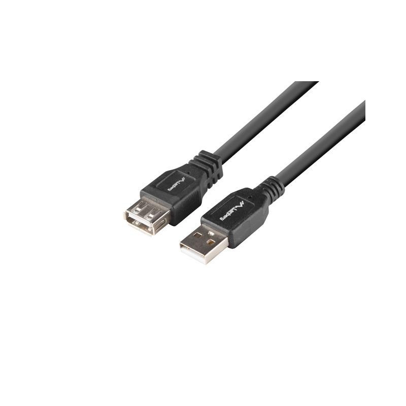 Przedłużacz USB-A Lanberg M/F 2.0 1m czarny box | PartsPC.pl