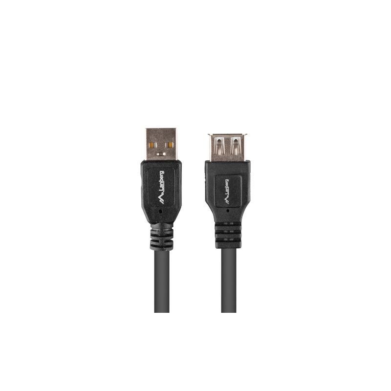 Przedłużacz USB-A Lanberg M/F 2.0 1m czarny box | PartsPC.pl