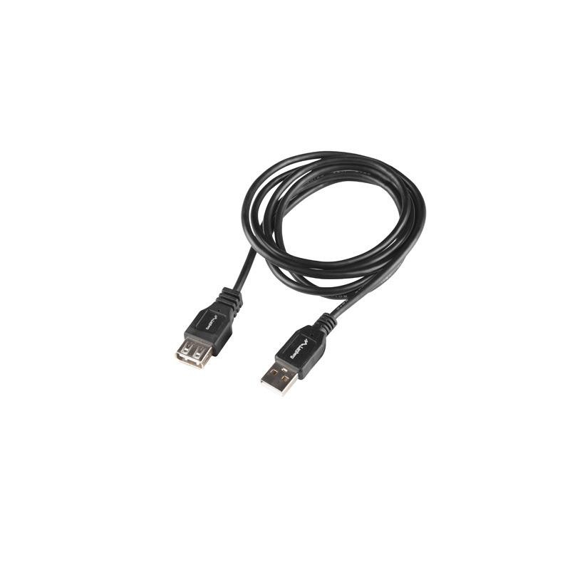 Przedłużacz USB-A Lanberg M/F 2.0 1.8m czarny box | PartsPC.pl