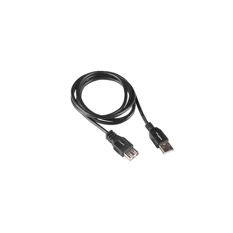 Przedłużacz USB-A Lanberg M/F 2.0 1.8m czarny box | PartsPC.pl
