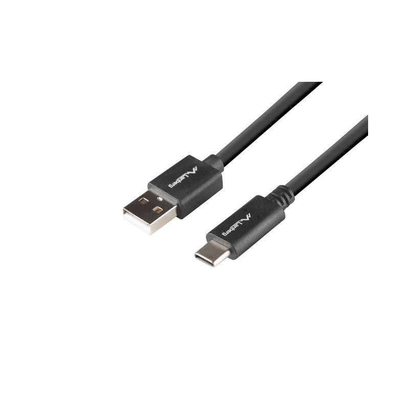 Kabel USB 2.0 Lanberg Type-C(M) - AM 1.8m czarny QC 3.0 BOX… | PartsPC.pl