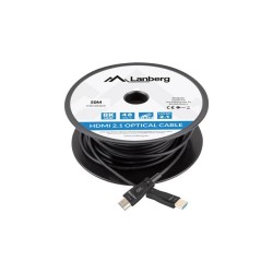 Kabel HDMI Lanberg M/M v2.1 50m 8K czarny optyczny AOC | PartsPC.pl