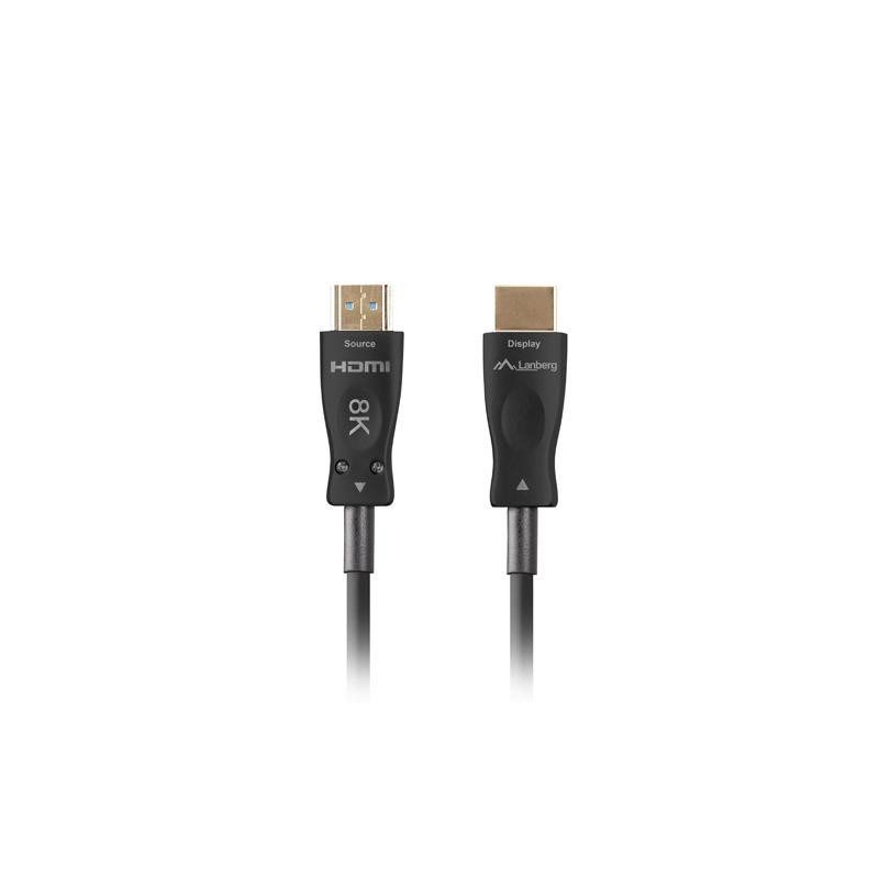 Kabel HDMI Lanberg M/M v2.1 50m 8K czarny optyczny AOC | PartsPC.pl