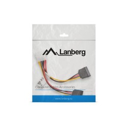Kabel zasilający Lanberg Molex(M) - 2x SATA(F) 0,15m | PartsPC.pl