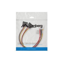 Kabel zasilający Lanberg Molex(M) - 2x SATA(F) 0,3m | PartsPC.pl
