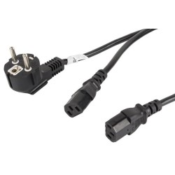 Kabel zasilający Y Lanberg CEE 7/7 - 2x IEC 320 C13 (2 zasil… | PartsPC.pl