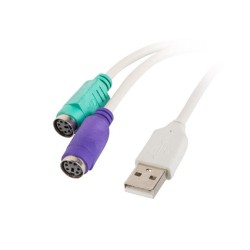 Kabel adapter Lanberg USB 3.0 - 2x PS/2 biały | PartsPC.pl