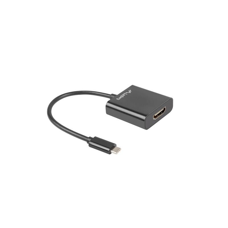 Kabel adapter Lanberg USB type-C(M) - HDMI(F) 0,15m czarny… | PartsPC.pl