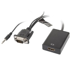 Kabel adapter Lanberg VGA (M) + Audio - HDMI (F) 0,2m czarny… | PartsPC.pl