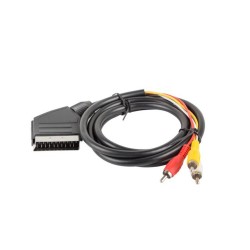 Kabel 3 × RCA (m) do EURO (m) 1,8 m — CA-EURC-10CC-0018-BK