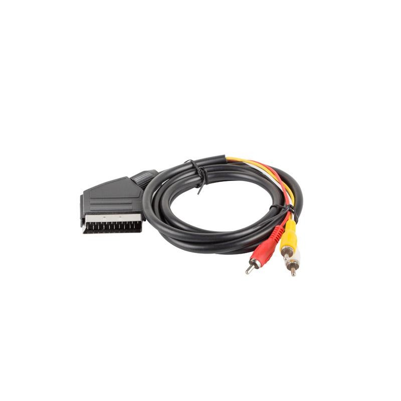 Kabel 3 × RCA (m) do EURO (m) 1,8 m — CA-EURC-10CC-0018-BK