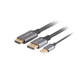Kabel adapter Lanberg HDMI (M) - Displayport (M) 1M 4K czarn… | PartsPC.pl