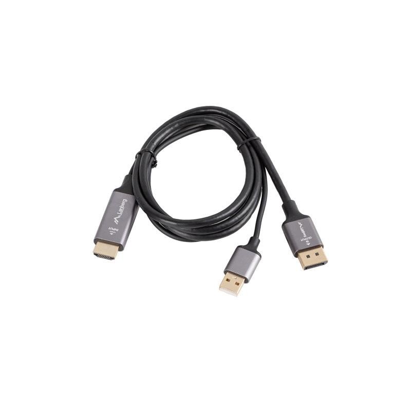 Kabel adapter Lanberg HDMI (M) - Displayport (M) 1M 4K czarn… | PartsPC.pl
