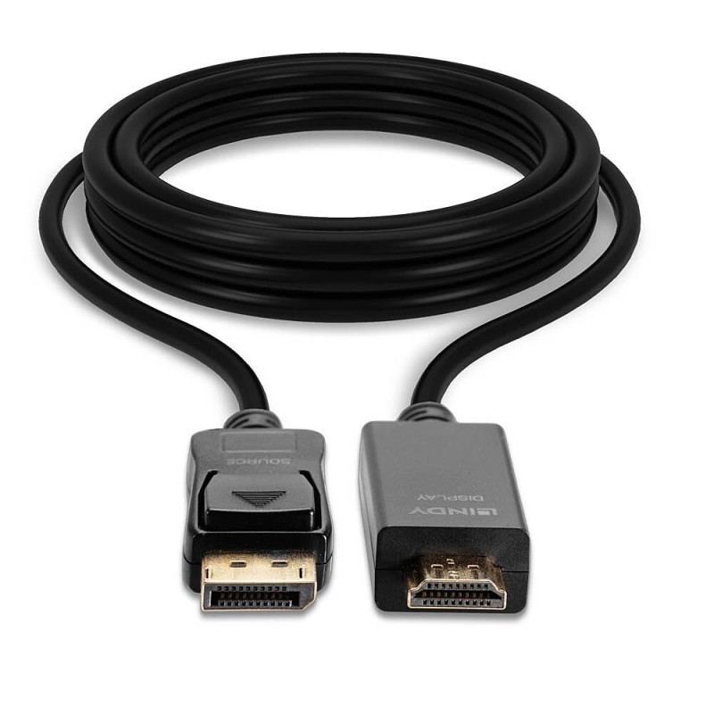 Kabel adapter LINDY DisplayPort - HDMI M/M 10.2G 3m czarny 4… | PartsPC.pl