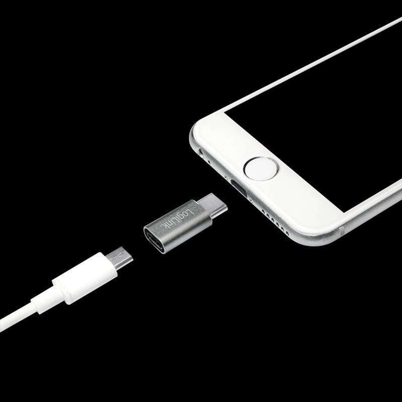 Adapter LogiLink AU0041 USB-C na Micro USB srebrny | PartsPC.pl