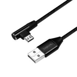 Kabel USB 2.0 LogiLink CU0141 USB A - micro USB B, M/M, kąto… | PartsPC.pl