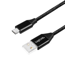 Kabel USB 2.0 LogiLink CU0143 USB A - micro USB B, M/M, czar… | PartsPC.pl