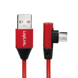 Kabel USB 2.0 LogiLink CU0149 USB A - micro USB B, M/M, kąto… | PartsPC.pl