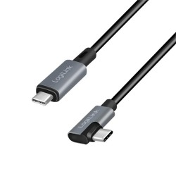 Kabel USB 2.0 LogiLink CU0183 USB-C - USB-C, M/M, kątowy, cz… | PartsPC.pl