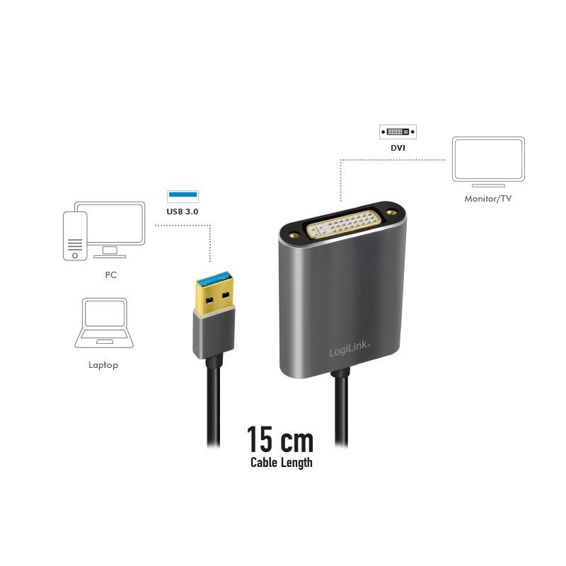 Adapter USB 3.0 do DVI LogiLink UA0232 | PartsPC.pl