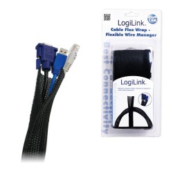 Organizer kabli LogiLink KAB0006 elastyczny 1,8m czarny | PartsPC.pl