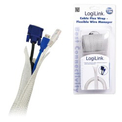 Organizer kabli LogiLink KAB0007 elastyczny 1,8m szary | PartsPC.pl