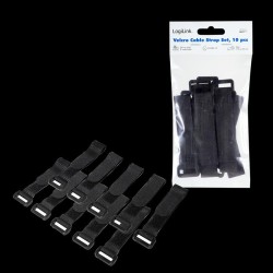 Organizer kabli LogiLink KAB0056 rzep, 10szt, czarny | PartsPC.pl