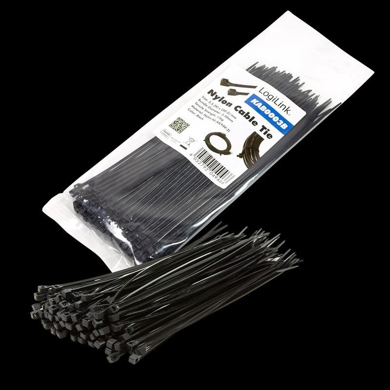 Opaska zaciskowa LogiLink KAB0003B 100szt, dł. 0,2m czarne… | PartsPC.pl