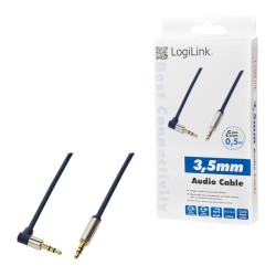 Kabel audio stereo LogiLink CA11050 3,5 mm, M/M, 0,5m, kąt 9… | PartsPC.pl