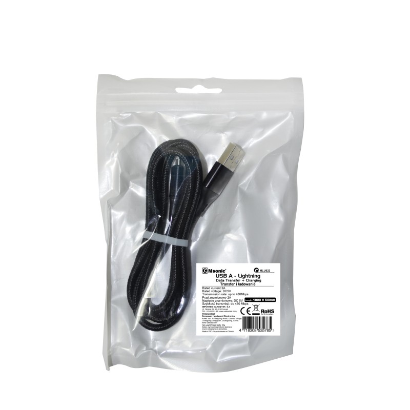 Kabel Msonic MLU623 USB-Lightning 1m | PartsPC.pl