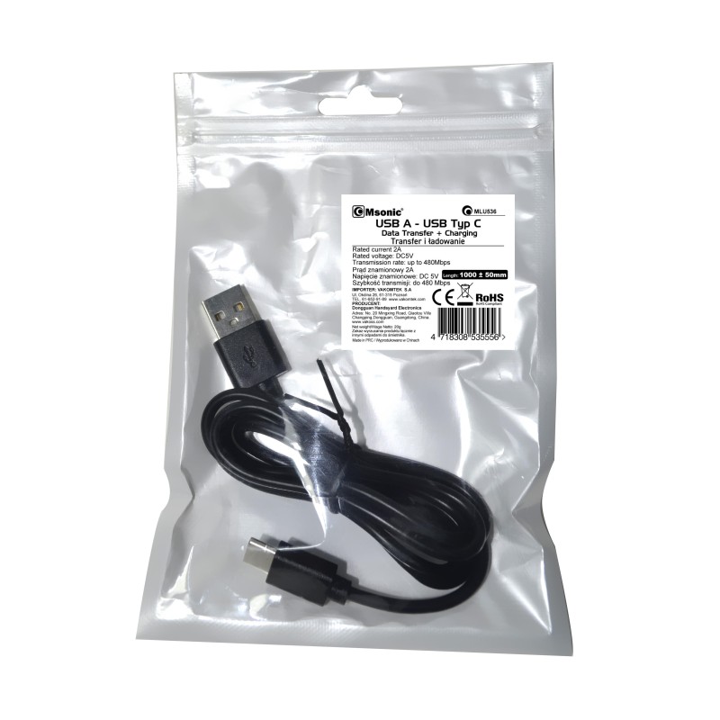 Kabel Msonic MLU536 USB-USB-C 1m | PartsPC.pl