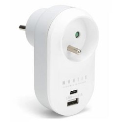 Rozgałęźnik sieciowy pojedynczy + USB-A + USB-C MONTIS MT147… | PartsPC.pl