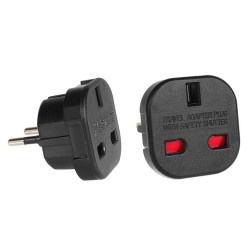 Adapter zasilania Maclean MCE72 UK na wtyk EU, czarne | PartsPC.pl