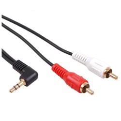 Kabel audio Maclean MCTV-825 kątowy miniJack 3,5mm (M) - 2xR… | PartsPC.pl