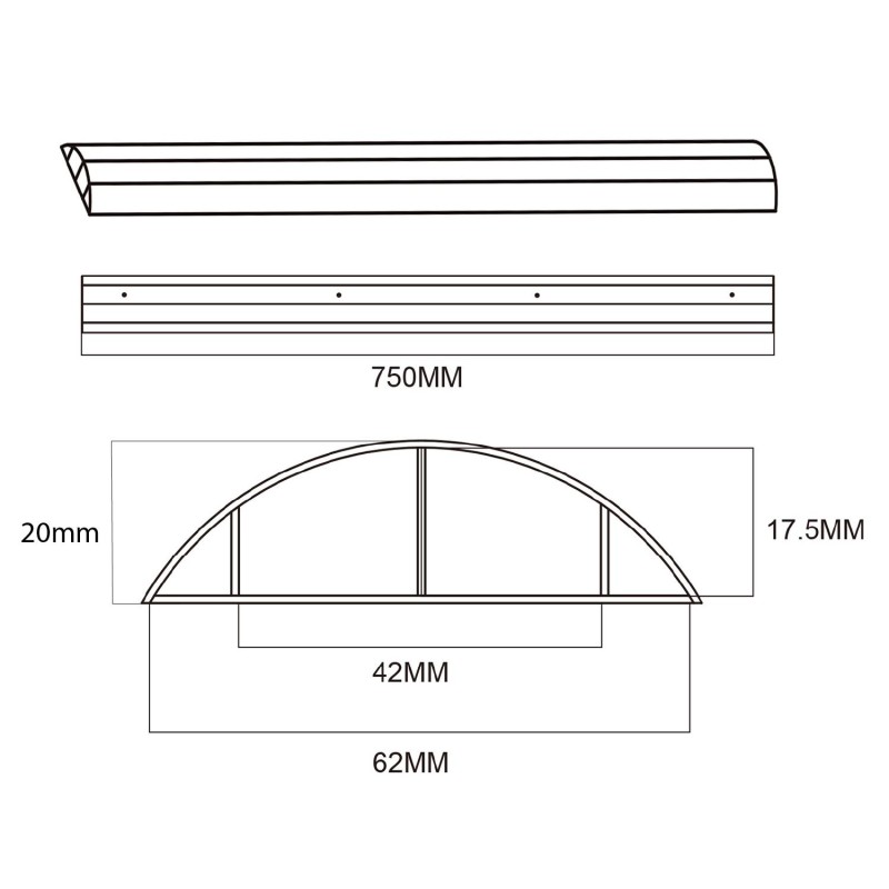Listwa maskująca do kabli Maclean MC-814 W, 62x20x750mm, alu… | PartsPC.pl