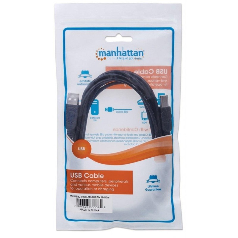 Kabel Manhattan USB 2.0 AM-BM do drukarki, ekaranowany 5m cz… | PartsPC.pl