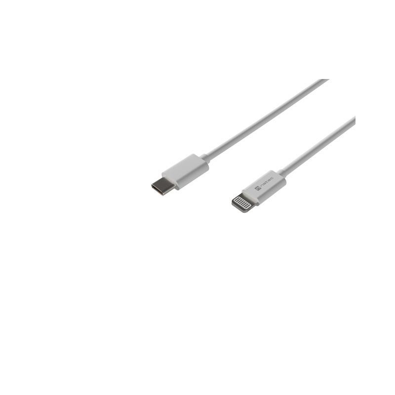 Kabel Natec Prati Lightning / iPhone - USB-C 2m MFI Biały