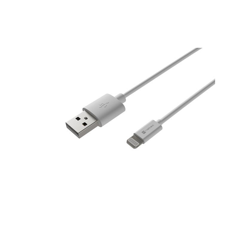 Kabel Natec Prati Lightning / iPhone - USB-A 2m MFI Biały