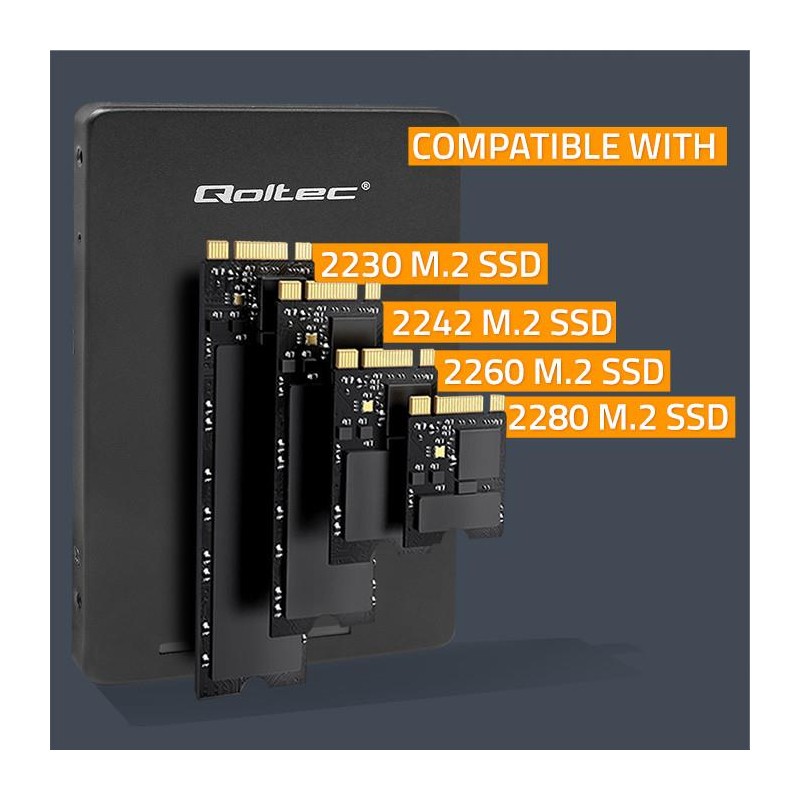 Adapter Qoltec na dysk M.2 SSD | SATA NGFF do SATA III | 2TB | Super speed