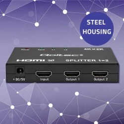 Rozdzielacz aktywny Qoltec Splitter 2 x HDMI 4K x 2K | 3.4Gb… | PartsPC.pl
