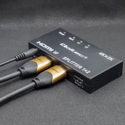 Rozdzielacz aktywny Qoltec Splitter 2 x HDMI 4K x 2K | 3.4Gb… | PartsPC.pl