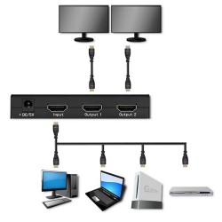 Rozdzielacz aktywny Qoltec Splitter 2 x HDMI 4K x 2K | 3.4Gb… | PartsPC.pl