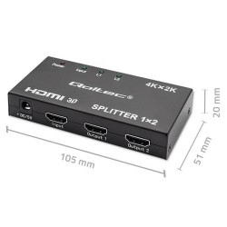 Rozdzielacz aktywny Qoltec Splitter 2 x HDMI 4K x 2K | 3.4Gb… | PartsPC.pl