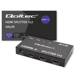 Rozdzielacz aktywny Qoltec Splitter 2 x HDMI 4K x 2K | 3.4Gb… | PartsPC.pl