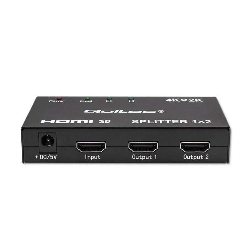 Rozdzielacz aktywny Qoltec Splitter 2 x HDMI 4K x 2K | 3.4Gb… | PartsPC.pl