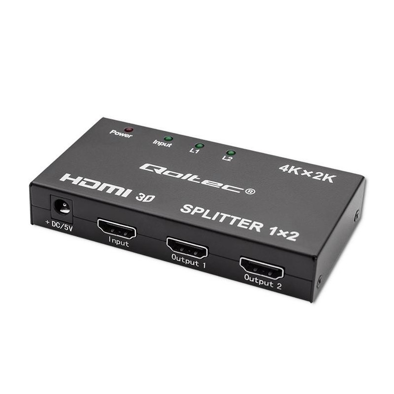Rozdzielacz aktywny Qoltec Splitter 2 x HDMI 4K x 2K | 3.4Gb… | PartsPC.pl