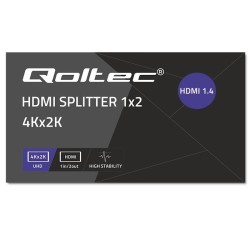 Rozdzielacz aktywny Qoltec Splitter 2 x HDMI 4K x 2K | 3.4Gb… | PartsPC.pl