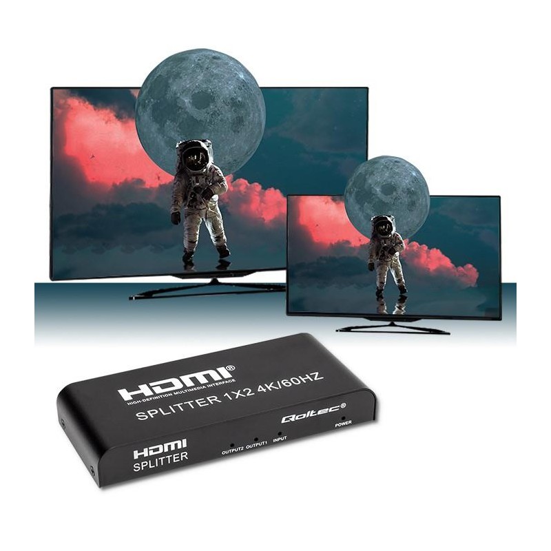 Rozdzielacz aktywny Qoltec Splitter 2 x HDMI 4K x 2K |... | PartsPC.pl